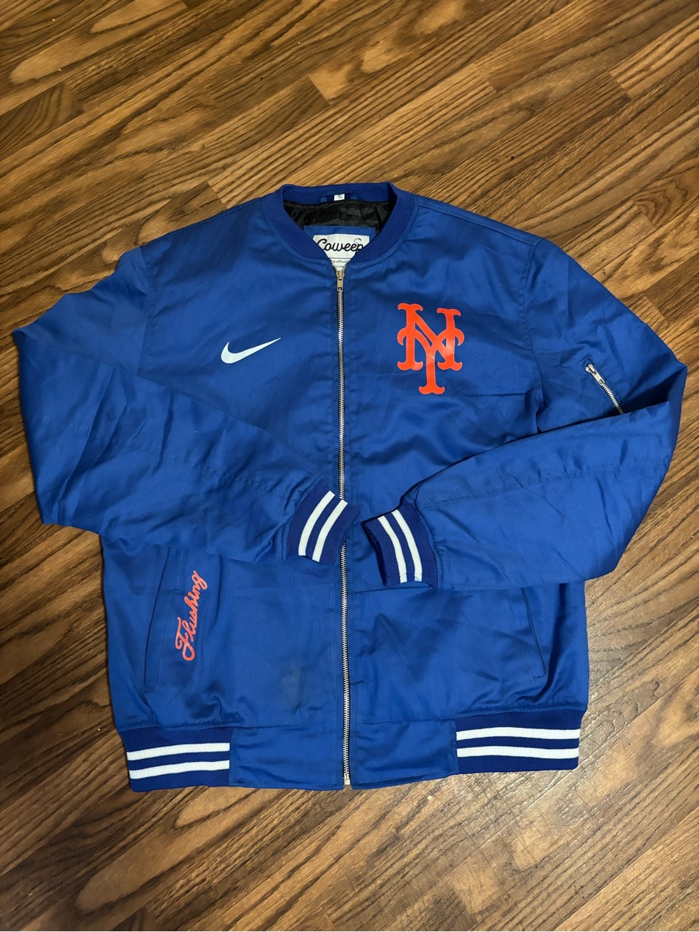Nike Royal Performance Mens NY Mets Full Zip Bomber Jacket XL